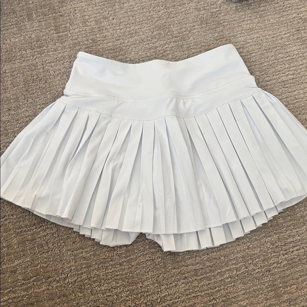 Kids White Pleated Skirt